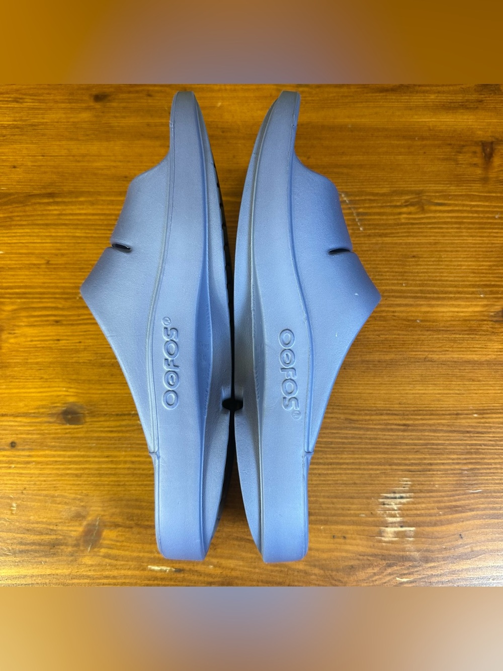 OOFOS OOahh Slide Recovery Sandals Blue Water Drop Size W9 M7 Unisex - Picture 8 of 11
